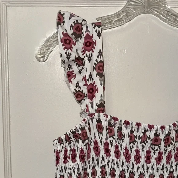 Floral Print Maxi Prairie Vibe Sundress Yoked Ruffled Size L New - Picture 8 of 12